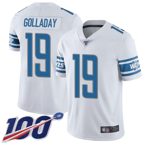 Detroit Lions Limited White Men Kenny Golladay Road Jersey NFL Football 19 100th Season Vapor Untouchable